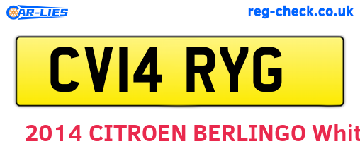 CV14RYG are the vehicle registration plates.