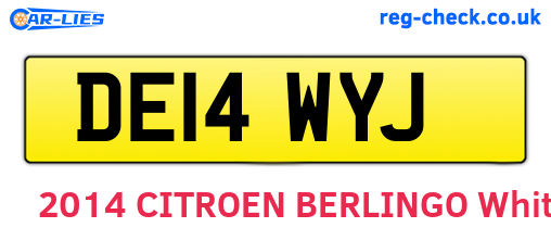 DE14WYJ are the vehicle registration plates.