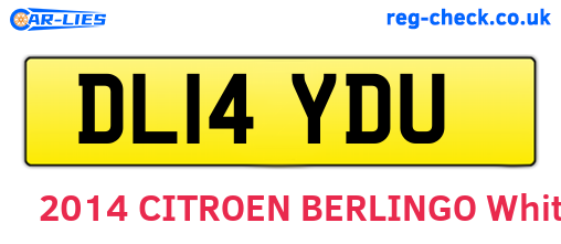 DL14YDU are the vehicle registration plates.