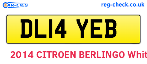 DL14YEB are the vehicle registration plates.