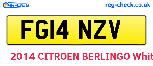 FG14NZV are the vehicle registration plates.