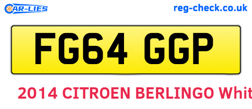 FG64GGP are the vehicle registration plates.
