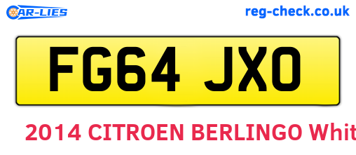 FG64JXO are the vehicle registration plates.