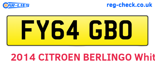FY64GBO are the vehicle registration plates.