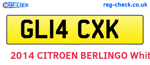 GL14CXK are the vehicle registration plates.