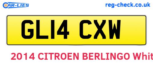 GL14CXW are the vehicle registration plates.