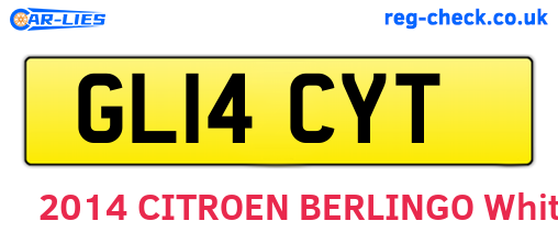 GL14CYT are the vehicle registration plates.