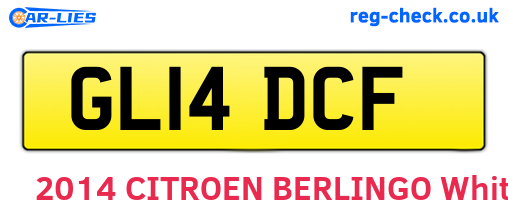 GL14DCF are the vehicle registration plates.