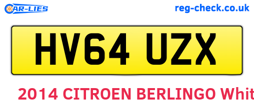 HV64UZX are the vehicle registration plates.