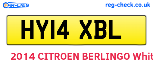 HY14XBL are the vehicle registration plates.