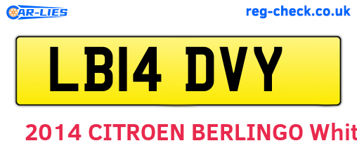 LB14DVY are the vehicle registration plates.