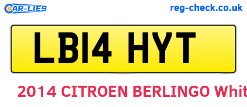 LB14HYT are the vehicle registration plates.