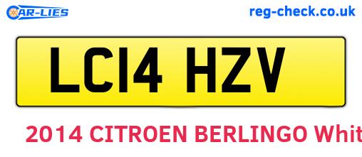 LC14HZV are the vehicle registration plates.