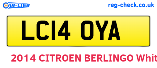 LC14OYA are the vehicle registration plates.