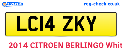 LC14ZKY are the vehicle registration plates.