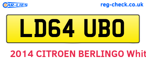 LD64UBO are the vehicle registration plates.