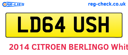 LD64USH are the vehicle registration plates.