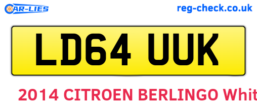 LD64UUK are the vehicle registration plates.