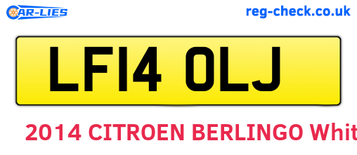 LF14OLJ are the vehicle registration plates.