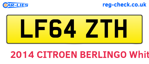 LF64ZTH are the vehicle registration plates.