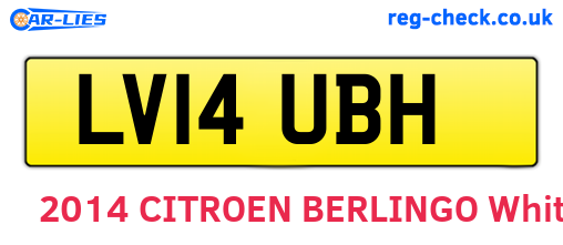 LV14UBH are the vehicle registration plates.