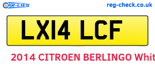 LX14LCF are the vehicle registration plates.