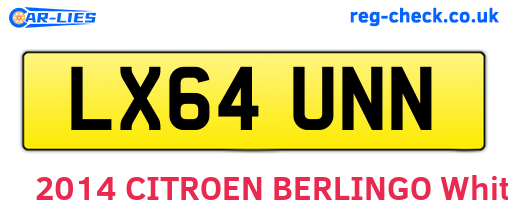 LX64UNN are the vehicle registration plates.
