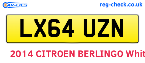 LX64UZN are the vehicle registration plates.