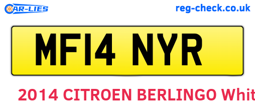 MF14NYR are the vehicle registration plates.
