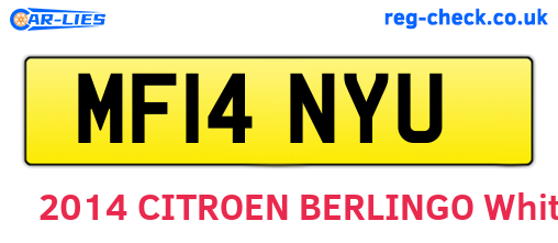 MF14NYU are the vehicle registration plates.