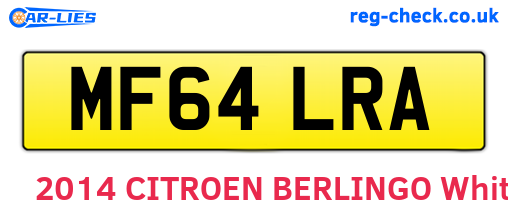MF64LRA are the vehicle registration plates.