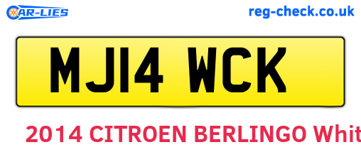 MJ14WCK are the vehicle registration plates.