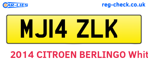 MJ14ZLK are the vehicle registration plates.