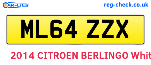 ML64ZZX are the vehicle registration plates.