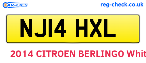 NJ14HXL are the vehicle registration plates.