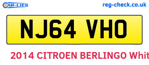 NJ64VHO are the vehicle registration plates.
