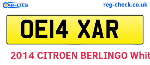 OE14XAR are the vehicle registration plates.