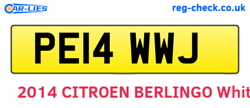 PE14WWJ are the vehicle registration plates.