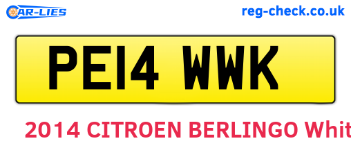 PE14WWK are the vehicle registration plates.