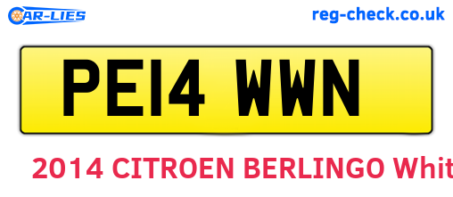 PE14WWN are the vehicle registration plates.