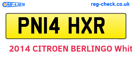 PN14HXR are the vehicle registration plates.