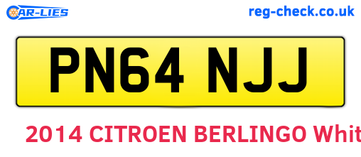 PN64NJJ are the vehicle registration plates.