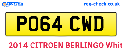 PO64CWD are the vehicle registration plates.