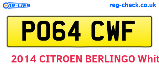 PO64CWF are the vehicle registration plates.