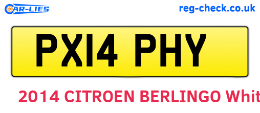 PX14PHY are the vehicle registration plates.