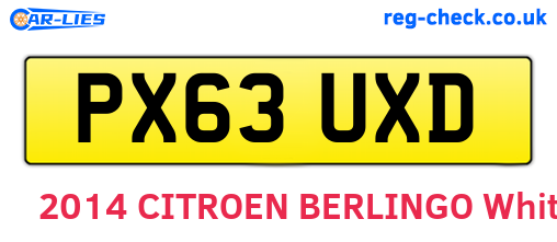 PX63UXD are the vehicle registration plates.