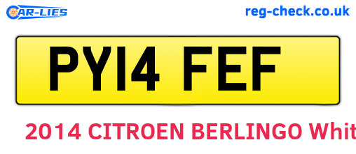 PY14FEF are the vehicle registration plates.