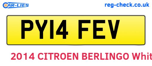PY14FEV are the vehicle registration plates.