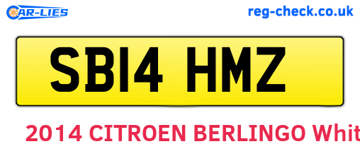 SB14HMZ are the vehicle registration plates.