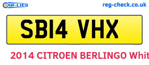 SB14VHX are the vehicle registration plates.